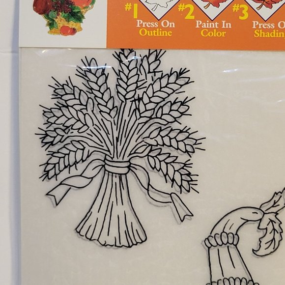 NEW Delta Paint 'n Press Harvest Fall Autumn Crafts Transfers Shading Lot Of 6 - Picture 5 of 7